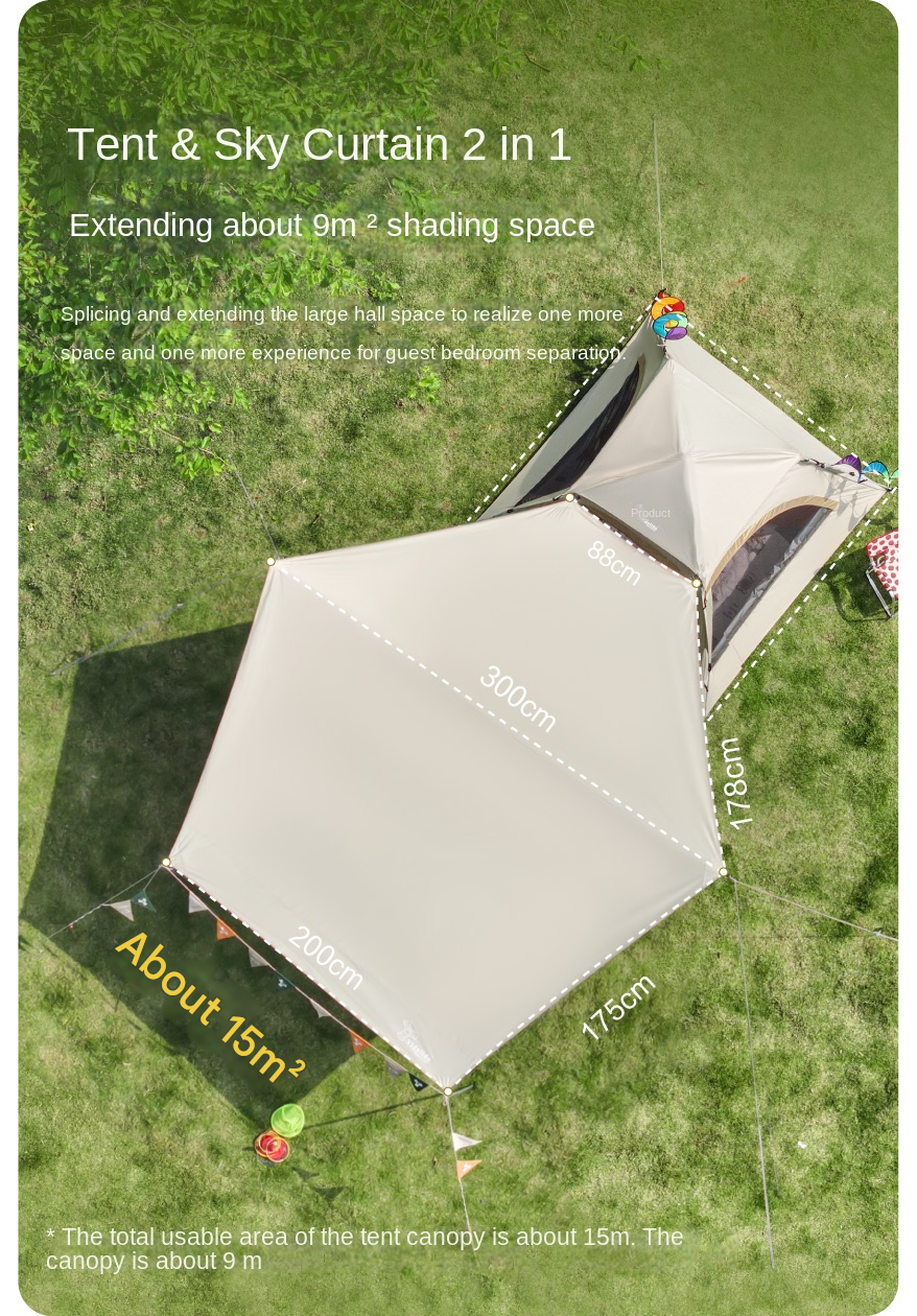 Vidalido COOCKOO Dome Automatic Tent Multi-Setup 2-in-1 Quick Fast Build Park Tent 2-3 Persons Silver Coated Sunscreen Waterproof Extended Canopy Outdoor
