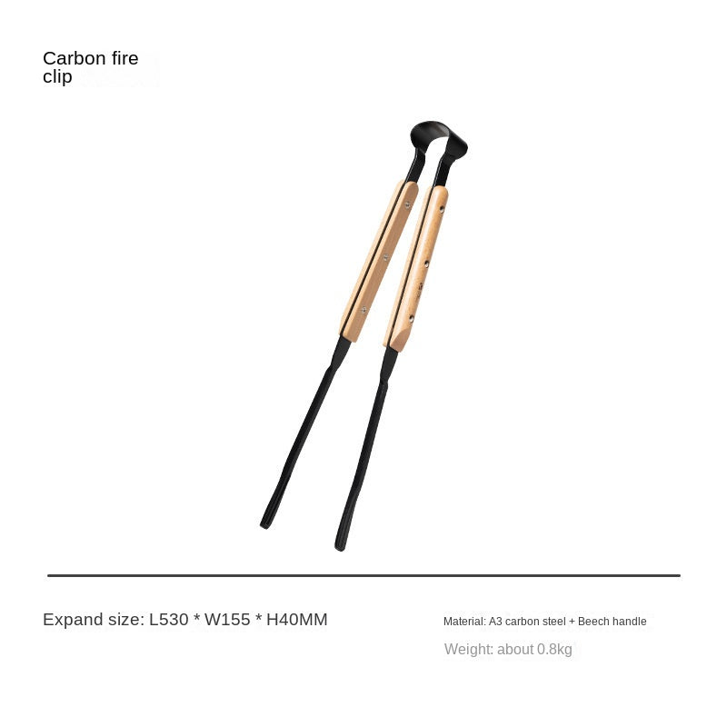 Mobi Garden Charcoal Tool Set Portable Lightweight Charcoal Clip Tong Hook Shovel Spatula Cooking Equipment Tool Outdoor Camping Grill BBQ
