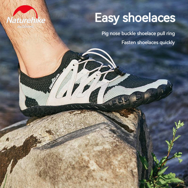 Naturehike Men's Aqua Wading Shoes Barefoot Sneakers Sport Upstream Non-slip Breathable Footwear for Sea Beach Diving Fishing Quick Dry Water Shoes