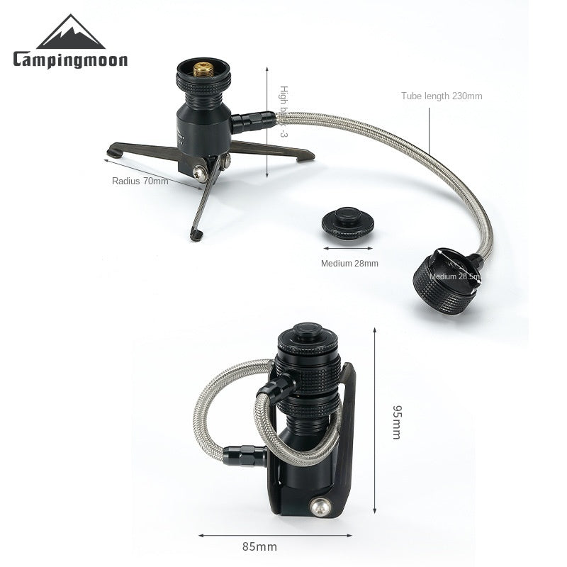 Campingmoon BKZ23-OD Rocket Furnace Bracket Foldable Stove Lamp Tripod Bracket Extension Tube Hose Alpine Butane Screw Threaded Type Flat Gas Tank Adapter