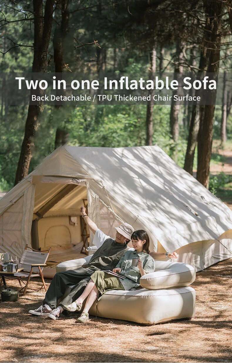 Naturehike Removable Backrest TPU Air Sofa Portable  Lightweight Double Inflatable 2 Person Camping Bed Outdoor Mattress 200kg Max Load Multifunction
