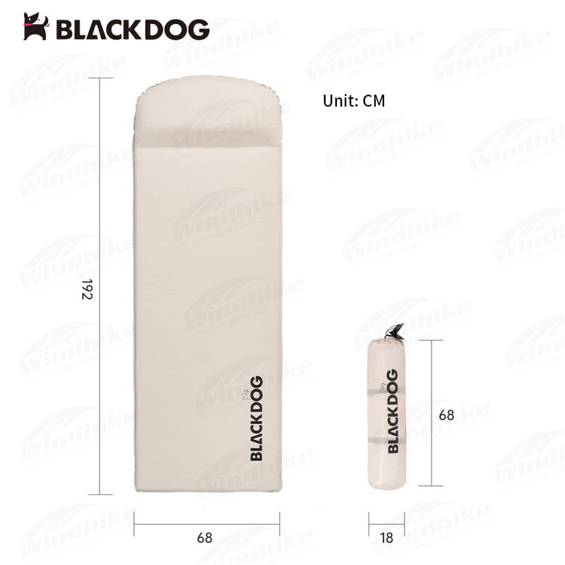 BLACKDOG 5CM Thickened Air Cushion Foam with 12CM Thick Pillow Outdoor Camping Sleeping Pad Mattress Single Double Bed Portable Folding Mat Automatic Air Auto Inflate Tent Bed Black Dog