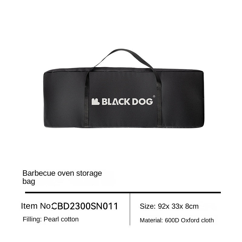 BLACKDOG Portable Standing Black Camping Charcoal BBQ Grill Stove with Storage Bag Outdoor Camping Folding Foldable 3 Level Adjustment Easy to Clean