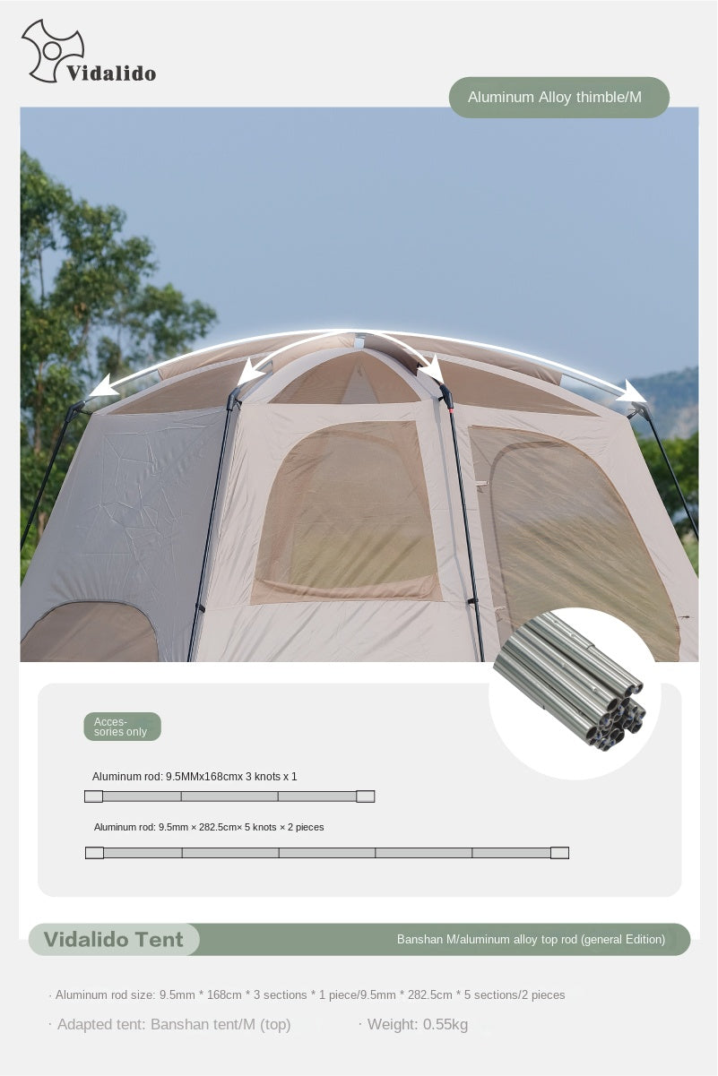 Vidalido Poon Saan Tent Extra Parts Accessories Add-ons Groundsheet Mat Footprint Aluminum Alloy Ultralight Top Poles Addons