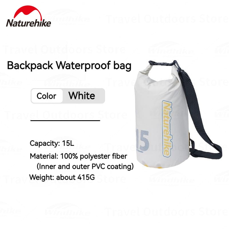 Naturehike Portable Heavy Duty Outdoor Bag IPX6 Waterproof Backpack Ultralight Bag 500D PVC Coating Wet And Dry Separation Fishing Snorkeling Swimming