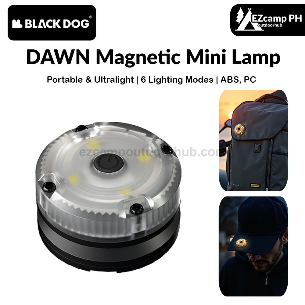 camping backpacking mini magnets Blackdog DAWN Magnetic Mini Lamp LED Lantern Light 6 Lighting Modes – EZcamp Outdoorhub QC Branch
