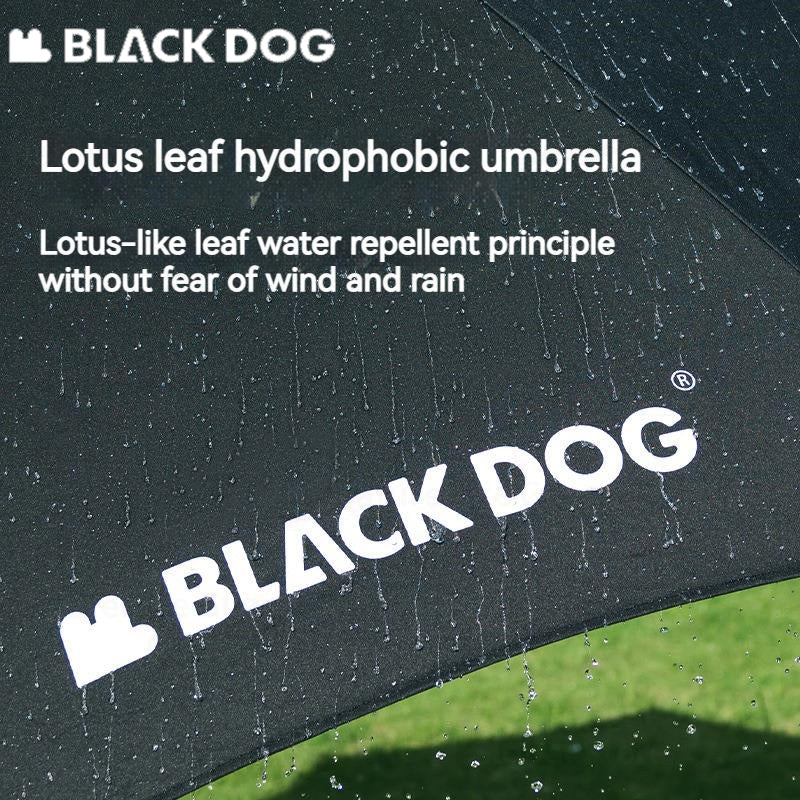BLACKDOG Sunshade Black Center Pole Umbrella Rubber Canopy Rooftop Garden Gazebo Parasol Sun Shelter Courtyard Villa Sunscreen Black Coated Tarp