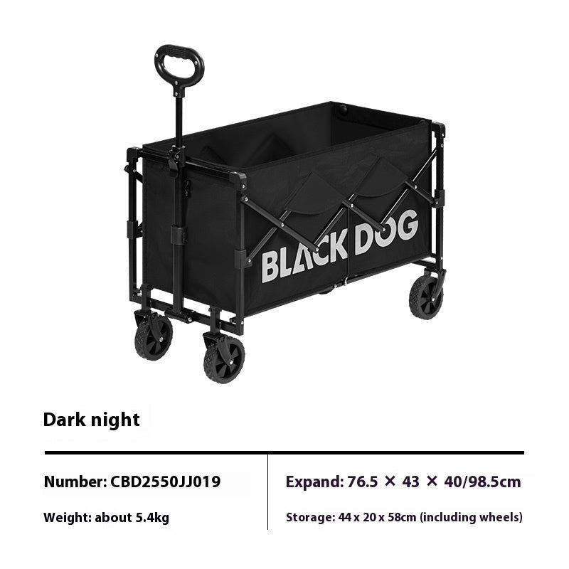 Blackdog STAR TRAIL Camping Cart Portable Foldable Multipurpose Hand Pull Retractable Trolley Carbon Steel Frame Double Skeleton Stable Tear Resistant