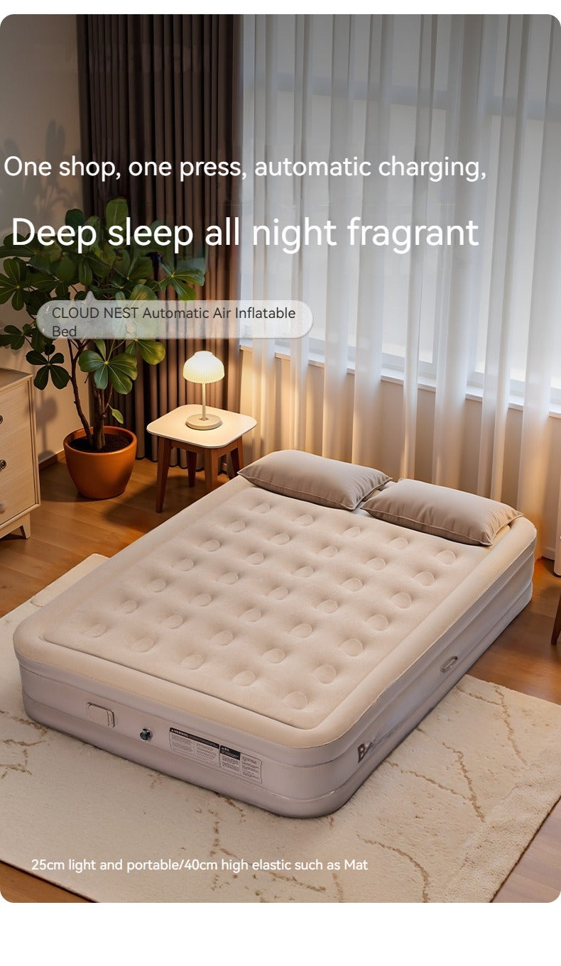 Blackdog CLOUD NEST Automatic Air Inflatable Bed Sleeping Pad 1-2 Persons Camping Home Use Single Queen Size Mattress Built-in Electric USB Charging Air Pump Lamp