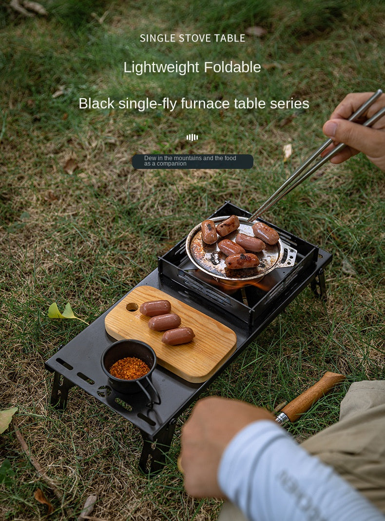 Campingmoon BKSK-310CP Black Mounting Bracket Portable Ultralight Stainless Steel Sturdy Stove Mount Butterfly Stove Folding With Storage Bag
