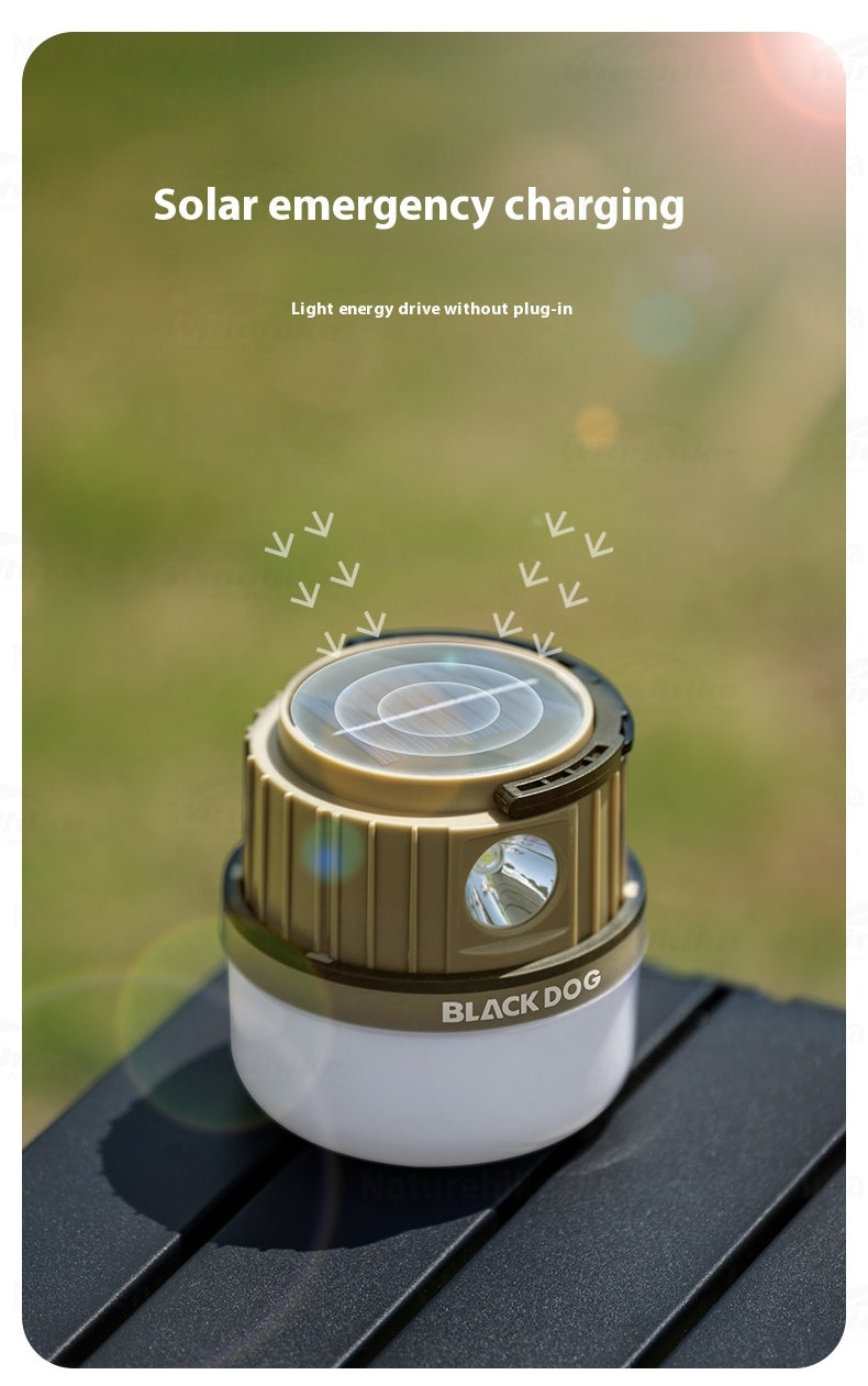 Blackdog Multifunctional Camping Light Portable Ultralight Rechargeable Atmosphere Hanging Lamp Solar Powered & Type-C Charging Emergency Lantern Outdoor