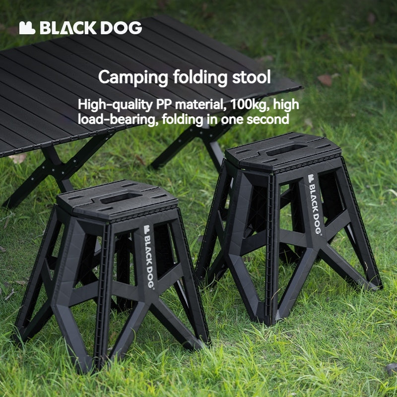 BLACKDOG Ultralight Folding Stool PP Chair Outdoor Portable Stable Bucket Rack Camping Travel Fishing Beach Stool Chair Load Bearing 100kg Heavy Duty Original Black Dog