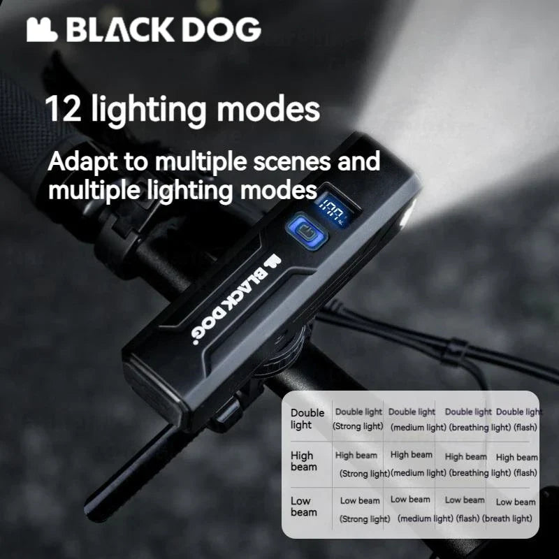 BLACKDOG Outdoor Bike Headlight Strong Night Light Riding Flashlight Induction Sensor Mountain Light USB Rechargeable Waterproof Riding Lamp