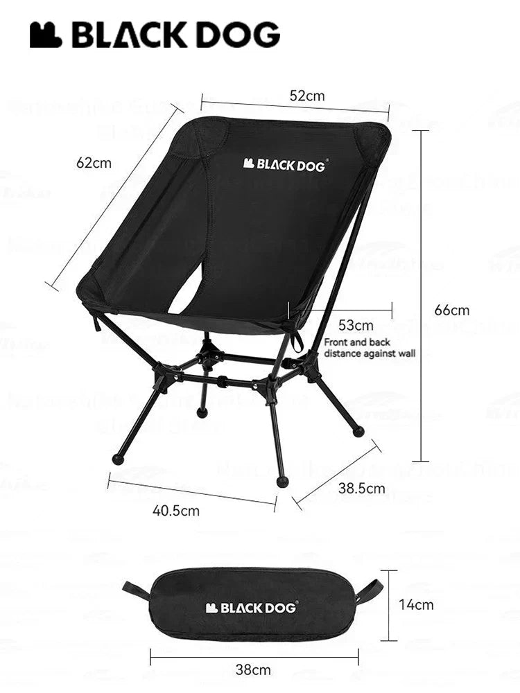 BLACKDOG Light Feather Moon Chair Portable Folding Chair Bearing 130kg Aluminum Alloy Camping Hiking Outdoor Director Ultra Light Chair with Foot Cover