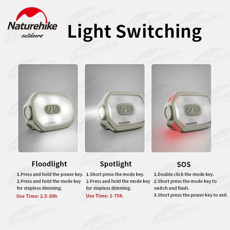 Naturehike Portable Hat Light Clip Outdoor Ultralight Led Headlights Night Lighting Led Lamp Fishing Hat Clip Adjustable Lighting Equipment Camping Hiking Beach Travel Heavy Duty Original Nature Hike