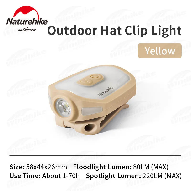 Naturehike Portable Hat Light Clip Outdoor Ultralight Led Headlights Night Lighting Led Lamp Fishing Hat Clip Adjustable Lighting Equipment Camping Hiking Beach Travel Heavy Duty Original Nature Hike