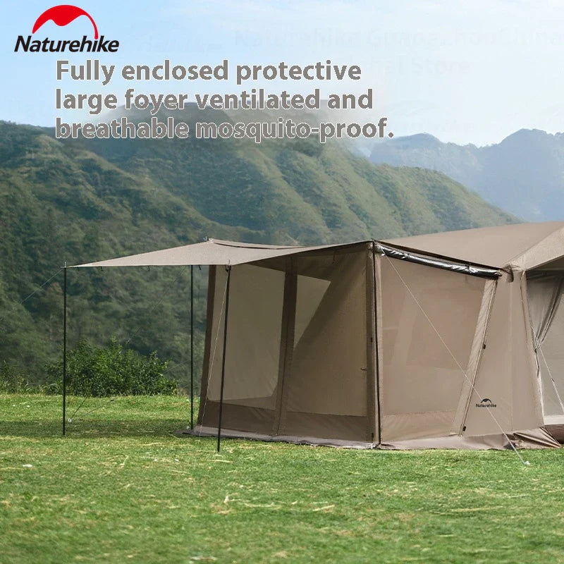 Naturehike VILLAGE 6.0 Gen 2 Flagship Edition Fast Automatic Cabin Tent Ti Black Coated Sunscreen Large 15m² Use Space 4 Person Waterproof