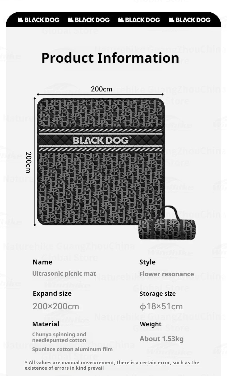 BLACKDOG Ultrasonic Picnic Mat Cushion Aluminum Film Seat Soft And Skin-Friendly Pad Waterproof Camping Outdoor Mattress Sleeping Pad Blanket