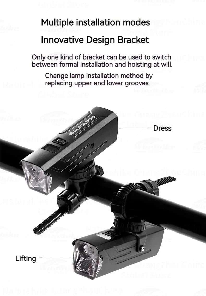 BLACKDOG Outdoor Bike Headlight Strong Night Light Riding Flashlight Induction Sensor Mountain Light USB Rechargeable Waterproof Riding Lamp