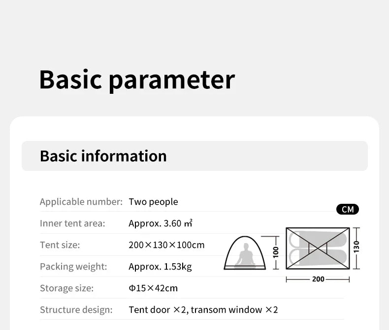 Naturehike P Series Single Deck Tent Portable Ultralight Foldable Single Layer 1-2 Persons UPF 40+UV Resistant Waterproof Camping Outdoor Mountaineering Hiking Family Heavy Duty Original Nature Hike