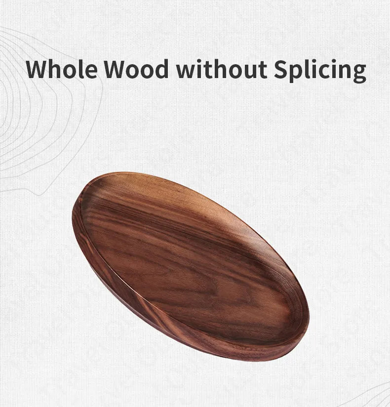 Naturehike Ultralight Black Walnut Wood Plate Portable Tableware Solid Wood Outdoor Western Food Fruit Salad Plate Camping Hiking Picnic Beach Travel Dish Diameter 20cm Original Nature Hike