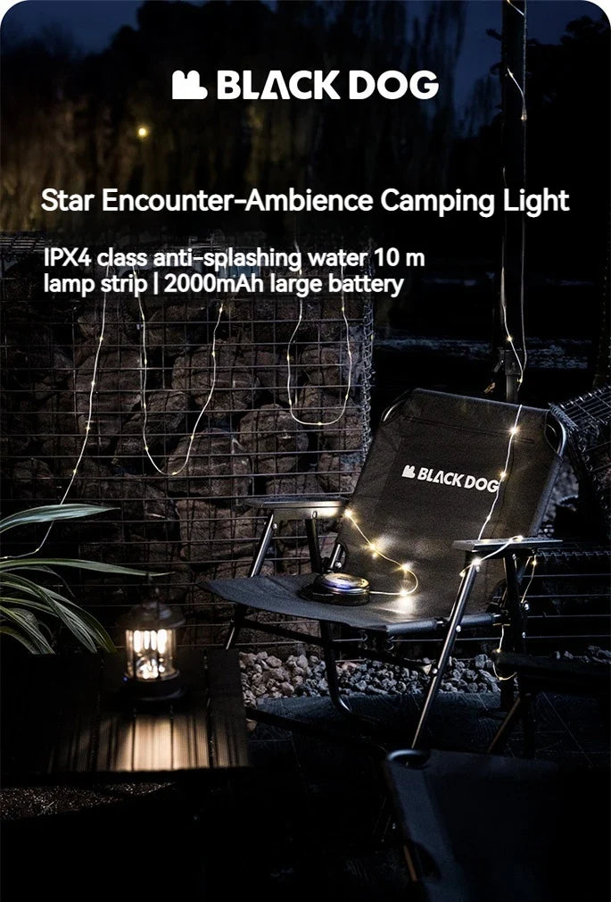 BLACKDOG Star Encounter Atmosphere Light 10m Camping Light Strip Canopy Light Lamp Lighting LED Lantern Tent Decoration Waterproof Rechargeable IPX4