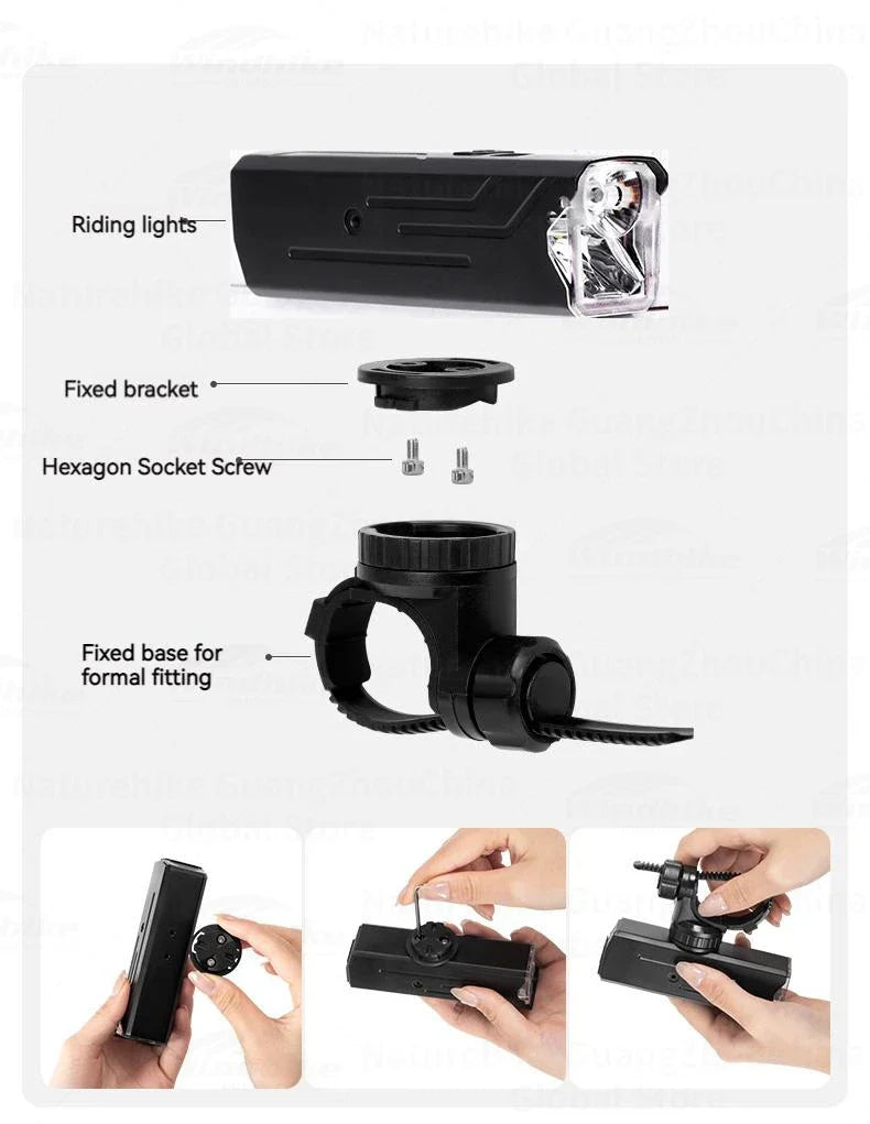 BLACKDOG Outdoor Bike Headlight Strong Night Light Riding Flashlight Induction Sensor Mountain Light USB Rechargeable Waterproof Riding Lamp