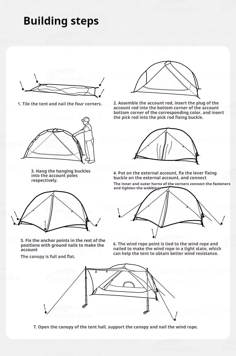 Naturehike MONGAR Series UL Tent Portable Ultralight 1 and 2 Person 15D Nylon Rainproof Expandable Canopy Double Layer Camping Outdoor Hiking Backpacking Cycling Tent