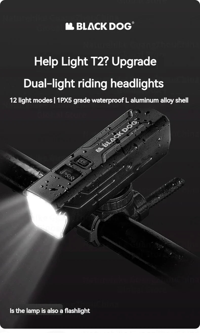 BLACKDOG Outdoor Bike Headlight Strong Night Light Riding Flashlight Induction Sensor Mountain Light USB Rechargeable Waterproof Riding Lamp