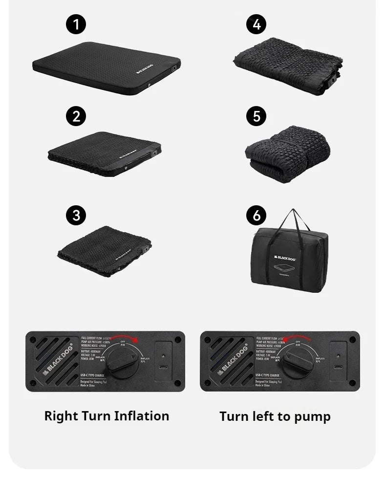 BLACKDOG CLOUD Sense Automatic Inflatable Cushion Portable Ultralight Outdoor Mattress Self-inflating Air Bed Inflating Sponge Cushion Sleep Mat