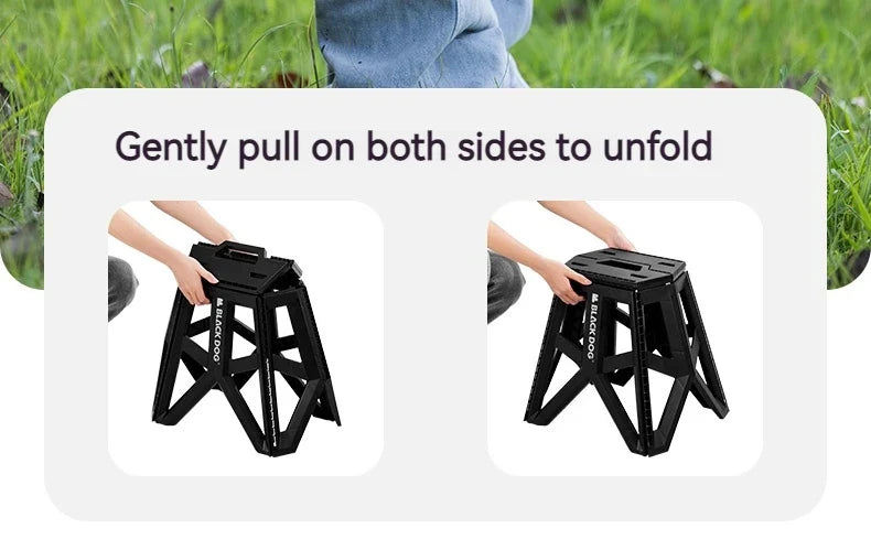 BLACKDOG Ultralight Folding Stool PP Chair Outdoor Portable Stable Bucket Rack Camping Travel Fishing Beach Stool Chair Load Bearing 100kg Heavy Duty Original Black Dog