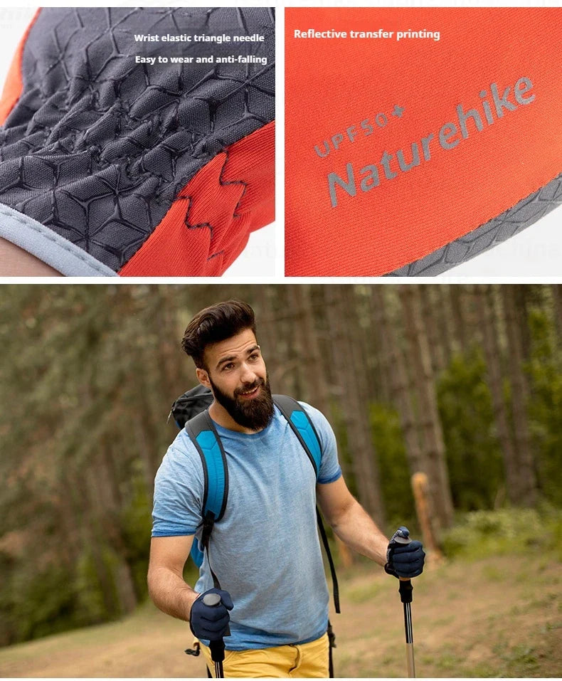 Naturehike Non-Slip Gloves Portable Unisex Outdoor Sunscreen Thin Touch Screen Breathable Gloves For Running Sports Hiking Mountaineering