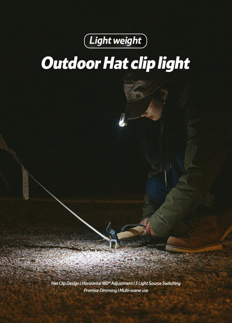 Naturehike Portable Hat Light Clip Outdoor Ultralight Led Headlights Night Lighting Led Lamp Fishing Hat Clip Adjustable Lighting Equipment Camping Hiking Beach Travel Heavy Duty Original Nature Hike