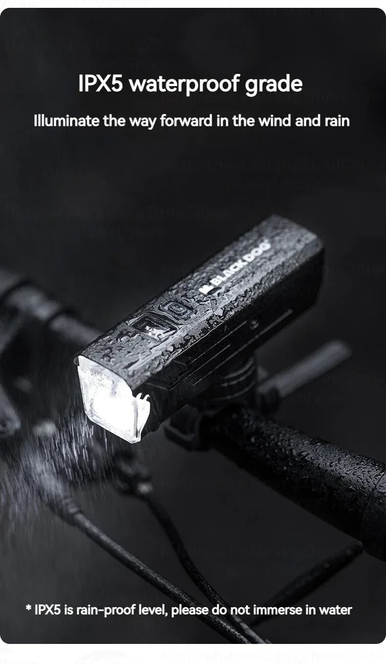 BLACKDOG Outdoor Bike Headlight Strong Night Light Riding Flashlight Induction Sensor Mountain Light USB Rechargeable Waterproof Riding Lamp