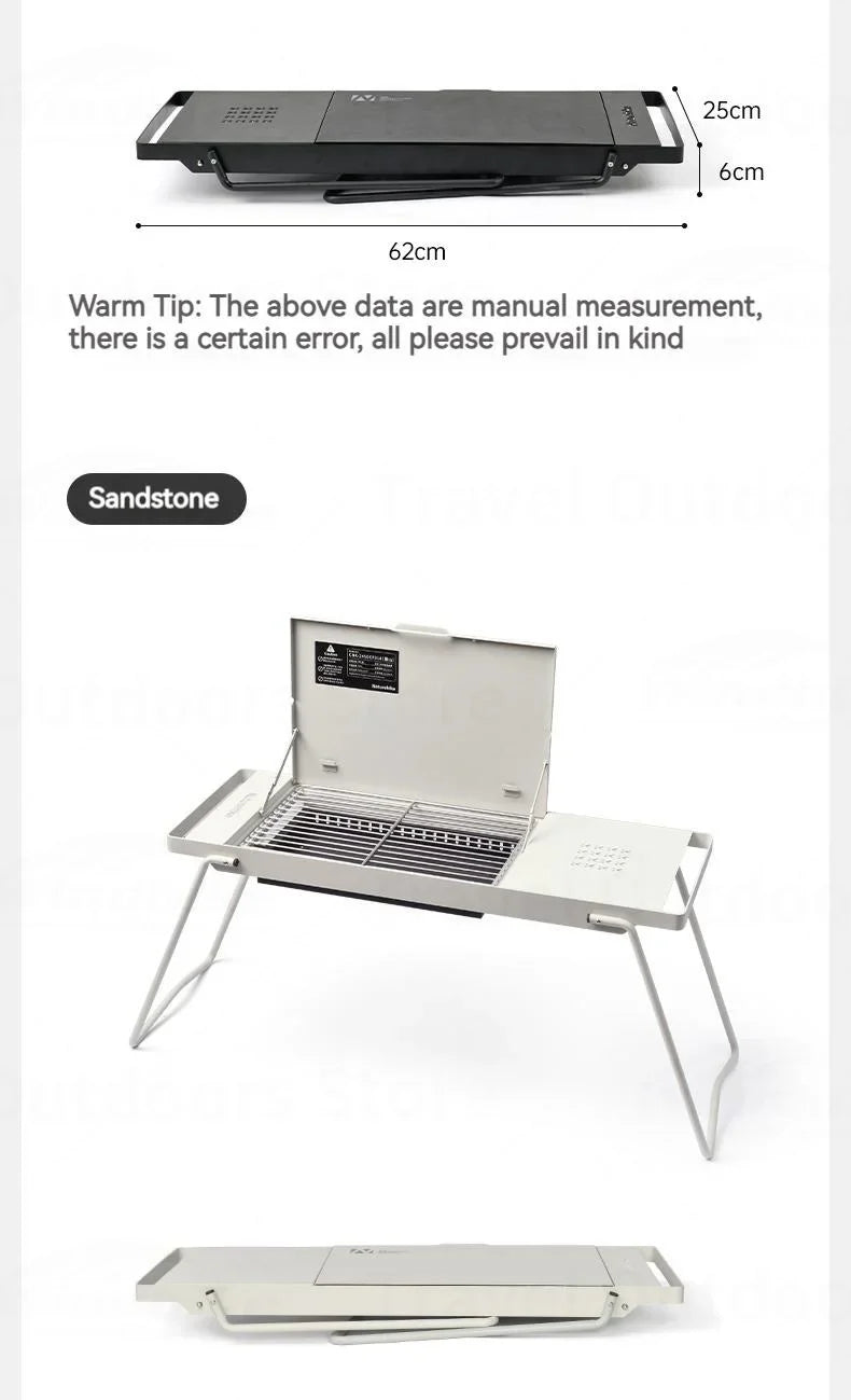 Naturehike Mini BBQ Table Outdoor Portable Lightweight Folding Tabletop Grill Multi-Function With 2 Speed Adjustable Fire Desktop Burner Table Heater