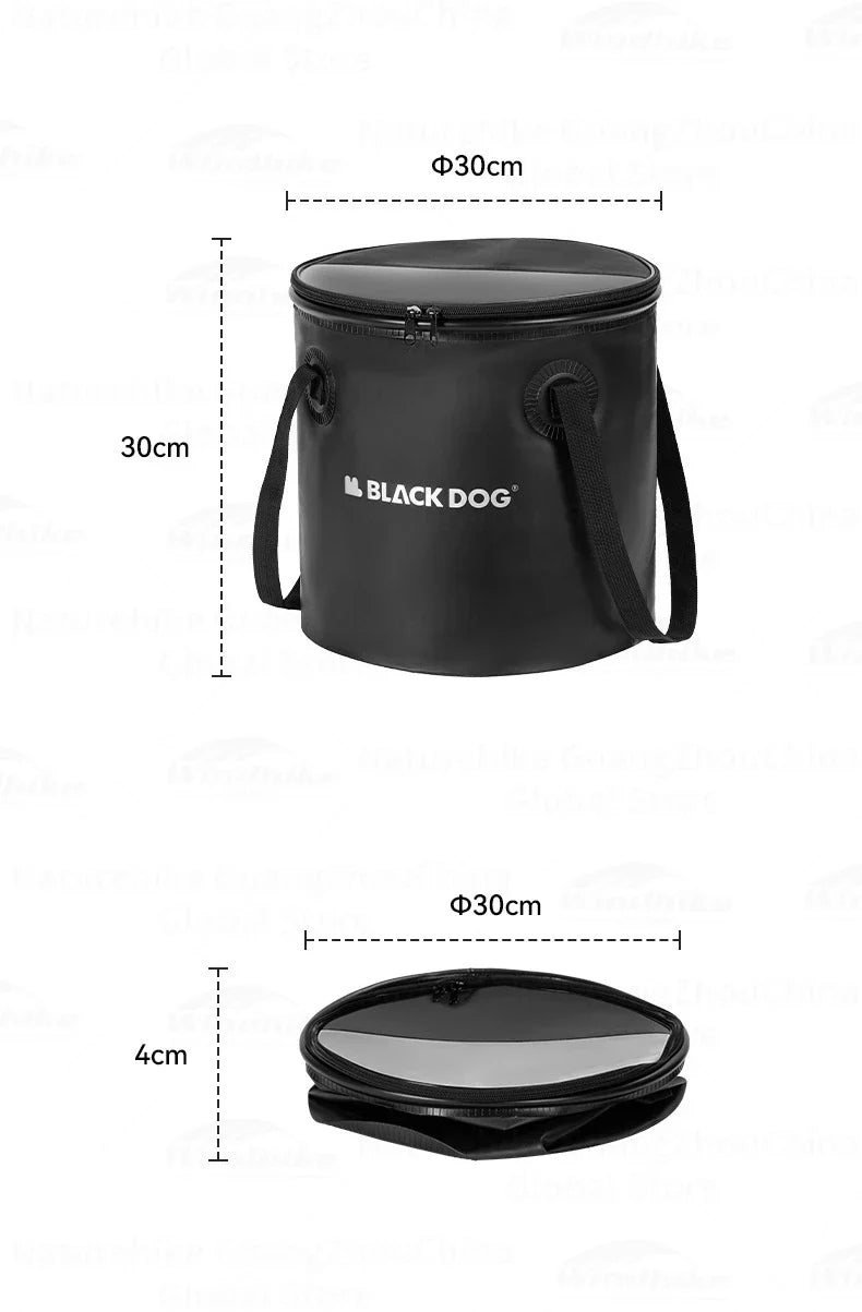 BLACKDOG Folding Round Water Bucket With Lid Outlet Valve Design 20L Portable Ultralight Water Bag Box Sink Bag Storage Camping Outdoor Hiking Beach Fishing Travel Picnic Original Black Dog