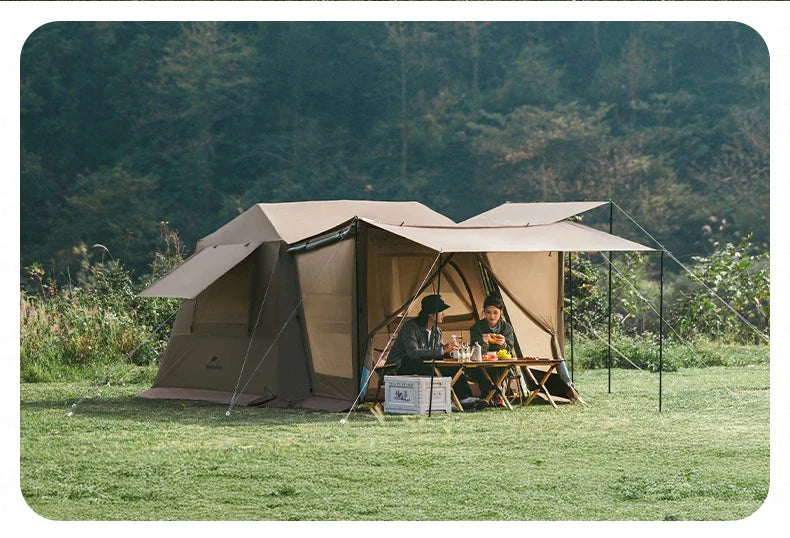 Naturehike VILLAGE 6.0 Gen 2 Flagship Edition Fast Automatic Cabin Tent Ti Black Coated Sunscreen Large 15m² Use Space 4 Person Waterproof