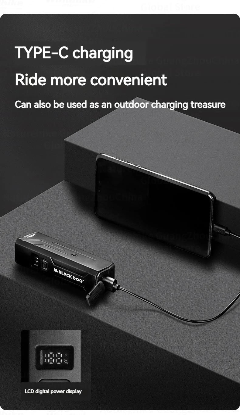 BLACKDOG Outdoor Bike Headlight Strong Night Light Riding Flashlight Induction Sensor Mountain Light USB Rechargeable Waterproof Riding Lamp