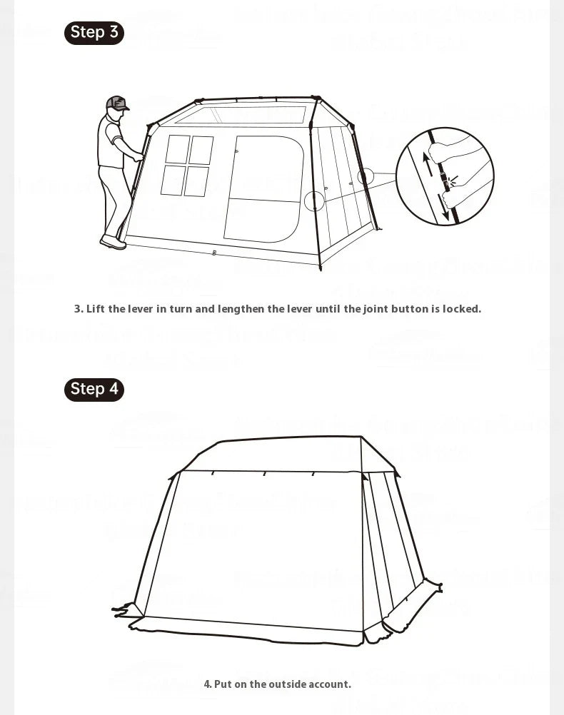 Naturehike VILLAGE 6.0 Gen 2 Flagship Edition Fast Automatic Cabin Tent Ti Black Coated Sunscreen Large 15m² Use Space 4 Person Waterproof
