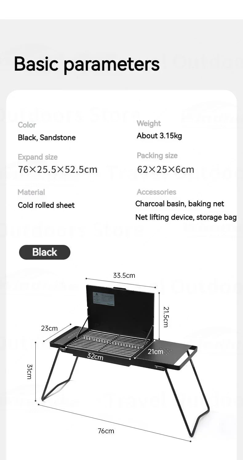 Naturehike Mini BBQ Table Outdoor Portable Lightweight Folding Tabletop Grill Multi-Function With 2 Speed Adjustable Fire Desktop Burner Table Heater