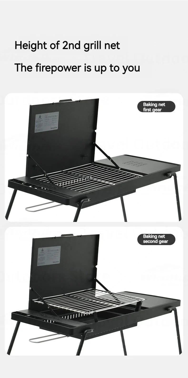 Naturehike Mini BBQ Table Outdoor Portable Lightweight Folding Tabletop Grill Multi-Function With 2 Speed Adjustable Fire Desktop Burner Table Heater
