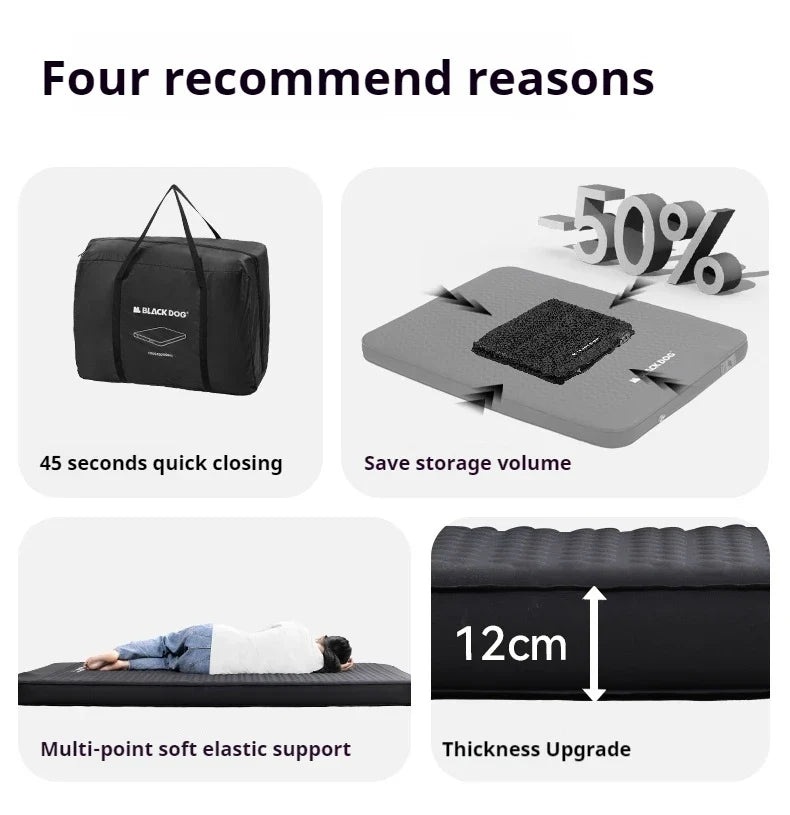 BLACKDOG CLOUD Sense Automatic Inflatable Cushion Portable Ultralight Outdoor Mattress Self-inflating Air Bed Inflating Sponge Cushion Sleep Mat