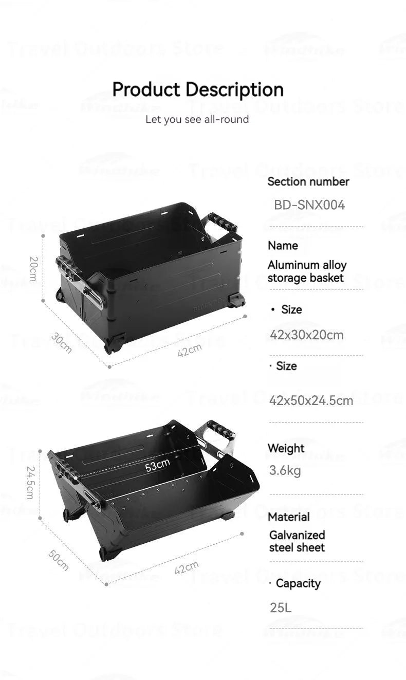 BLACKDOG Outdoor Folding Toolbox Portable 25L Foldable Storage Box Stackable Free Splicing Stacking Suitcase Outdoor Travel Camping Accessories