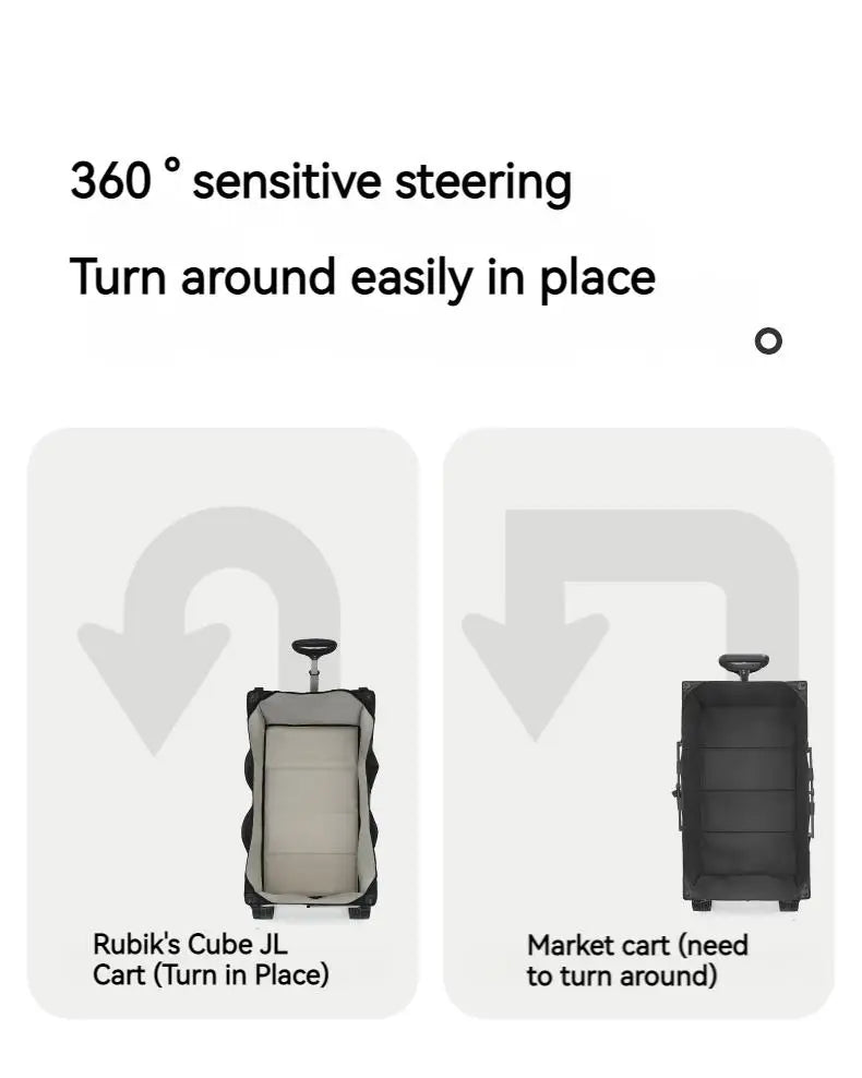 Naturehike RUBIK's CUBE Series Folding Trolley Portable Ultralight All Terrain Collapsible Gathering Hand Cart Wagon With Brake Large Capacity Storage