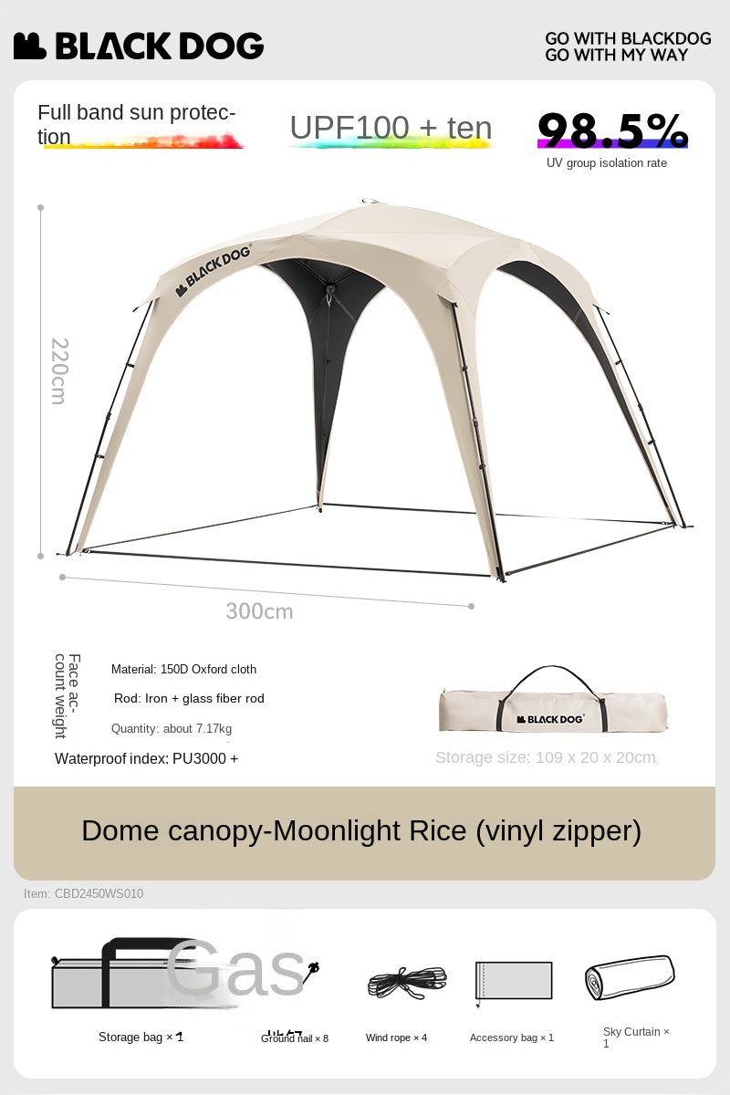 BLACKDOG DOME SKY Automatic Modular Multiple Setting Canopy Tent Unlimited Connection Bedroom Living Area Waterproof Outdoor Fast Build 4-12 Person Unicorn