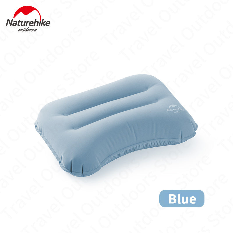 Naturehike Flocking Sleep Pillow Portable Ultralight Folding TPU Inflatable U-Shaped Pillow Rest Comfortable Soft Air Cushion Travel Outdoor Sleeping Cushion