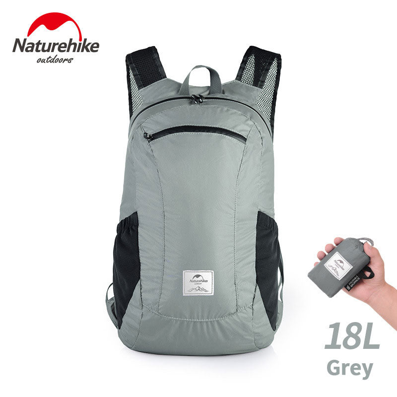 Naturehike 18L Waterproof Backpack Portable Ultralight Foldable Unisex Backpack Large Capacity Bag Soft And Breathable Wear Resistant Camping Travel Hiking Bag