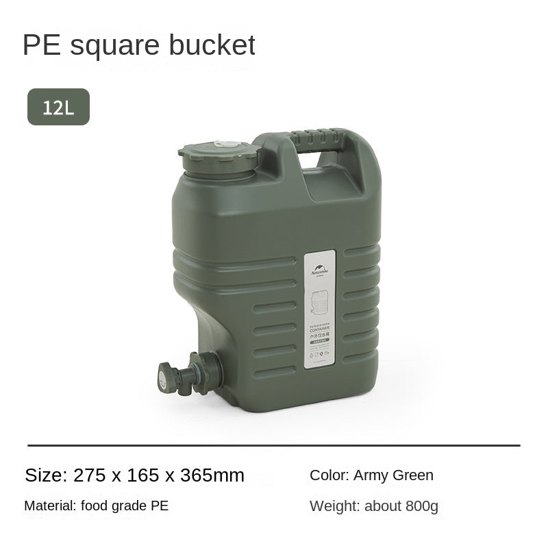 Naturehike Portable Water Bucket Outdoor PE Food Grade Plastic Liquid Bottle Container With Faucet Drinking Water Storage Tank Camping Hiking Beach Picnic Travel