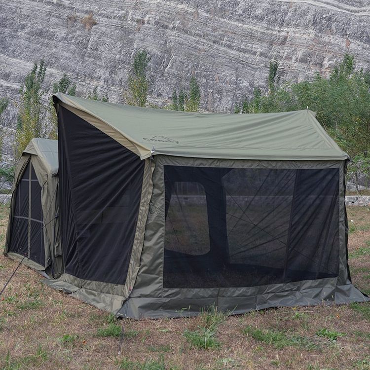 Coody Air Tent WAVE 7.0 4-6 Person Air Inflatable Tent 210D Blended Cotton PVC Air Pole Black Vinyl Coated Sunscreen Waterproof Extended Canopy GEMINI STAR