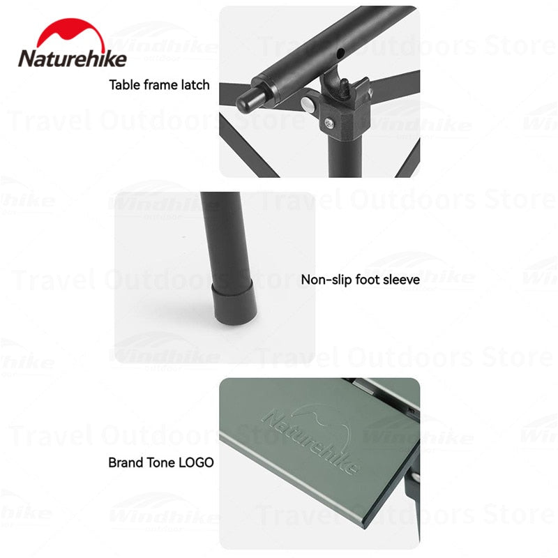 Naturehike Mini Square Camping Table Folding Portable Only 1kg Foldable Aluminum Durable 50kg Max Load Ultralight Hiking Backpacking Picnic BBQ